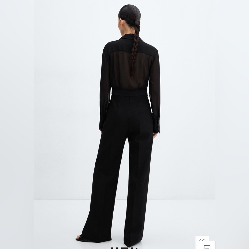 Mango Black Wide Leg Jumpsuit
